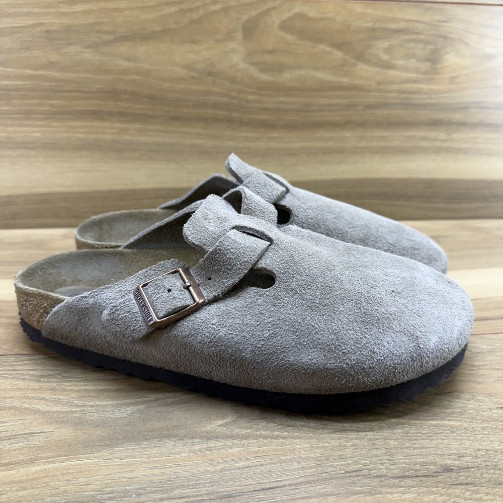 Birkenstock Boston Clogs Taupe 8 N EU 39 Soft Footbed Suede Minimalist Old Money - Picture 4 of 10